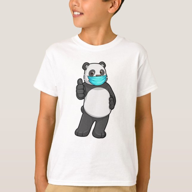 Panda mit Gesichtsmaske T-Shirt (Vorderseite)