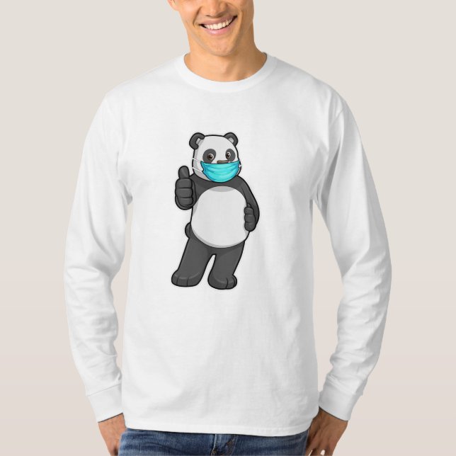 Panda mit Gesichtsmaske T-Shirt (Vorderseite)