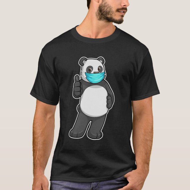 Panda mit Gesichtsmaske T-Shirt (Vorderseite)
