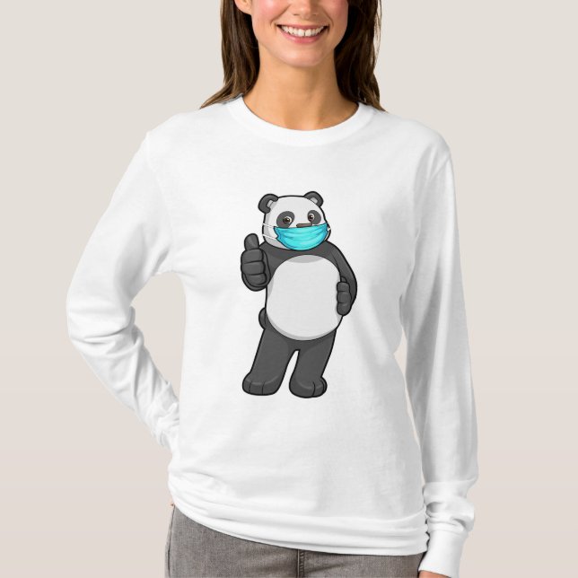 Panda mit Gesichtsmaske T-Shirt (Vorderseite)