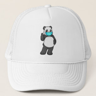 Panda mit Gesichtsmaske Truckerkappe
