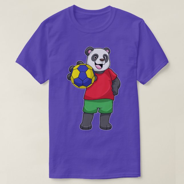 Panda mit Handball Sport T-Shirt (Design vorne)