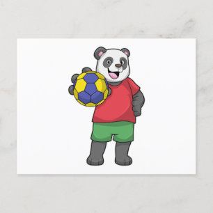 Panda mit Handballsport Postkarte