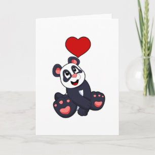 Panda mit Herz Karte