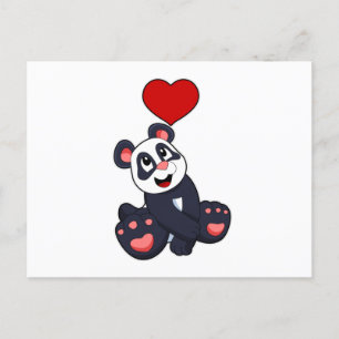 Panda mit Herz Postkarte