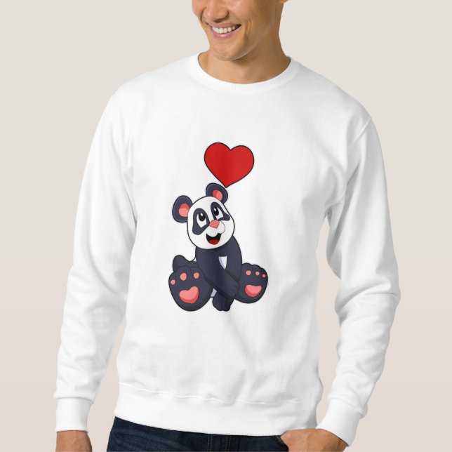 Panda mit Herz Sweatshirt (Vorderseite)