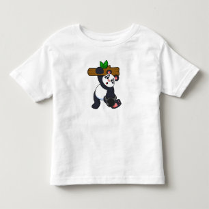 Panda mit Holz bei Krafttraining Kleinkind T-shirt
