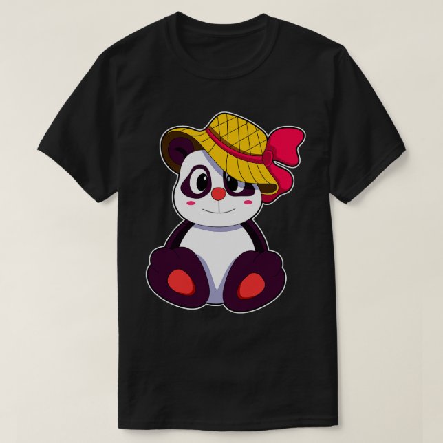 Panda mit Hut T-Shirt (Design vorne)