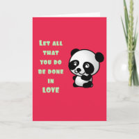 Panda mit inspirierendem Zitat zur Liebe