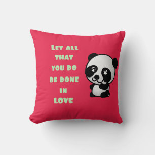 Panda mit inspirierendem Zitat zur Liebe Kissen