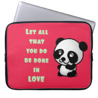 Panda mit inspirierendem Zitat zur Liebe