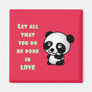 Panda mit inspirierendem Zitat zur Liebe Magnet