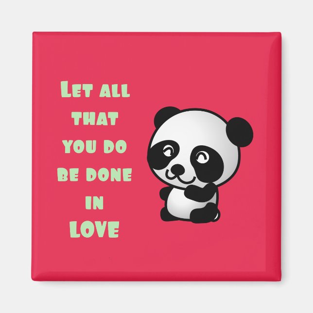 Panda mit inspirierendem Zitat zur Liebe Magnet (Vorne)