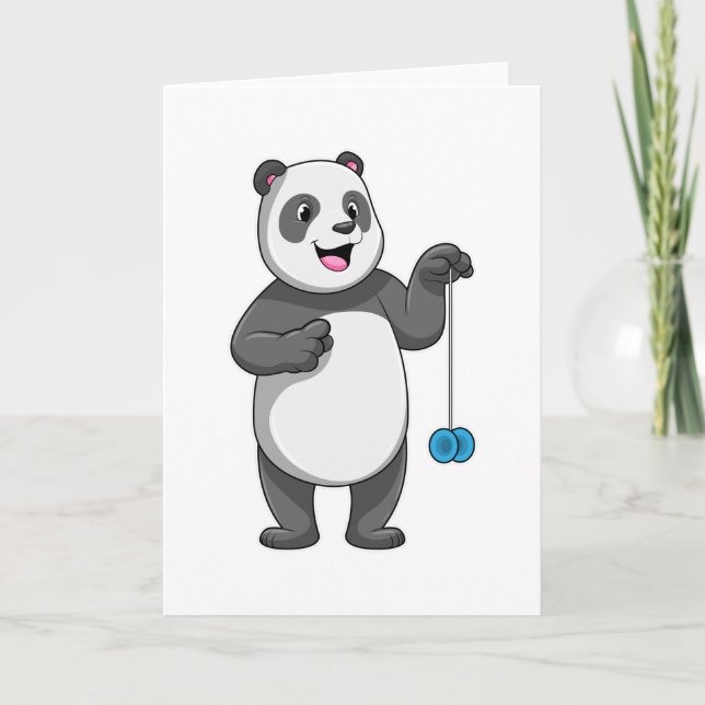 Panda mit Jo-Jo Karte (Vorderseite)