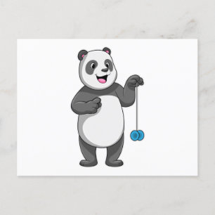 Panda mit Jo-Jo Postkarte