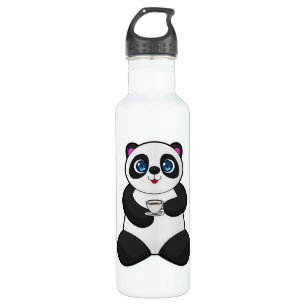 Panda mit Kaffee-Cup Edelstahlflasche