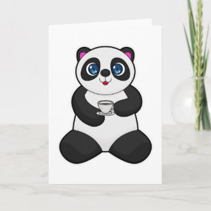 Panda mit Kaffee-Cup Karte