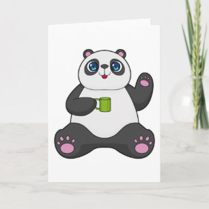 Panda mit Kaffee-Tasse Karte