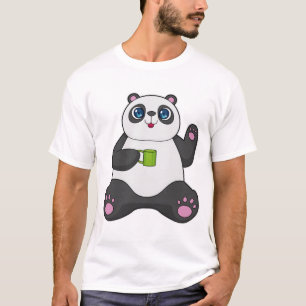 Panda mit Kaffee-Tasse T-Shirt