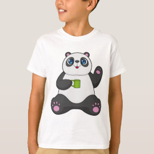 Panda mit Kaffee-Tasse T-Shirt