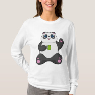 Panda mit Kaffee-Tasse T-Shirt