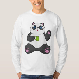 Panda mit Kaffee-Tasse T-Shirt