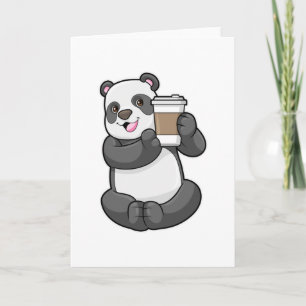 Panda mit Kaffee zum Mitnehmen Karte