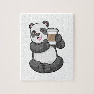 Panda mit Kaffee zum Mitnehmen Puzzle