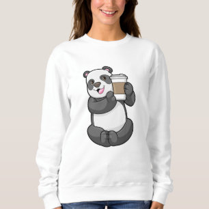 Panda mit Kaffee zum Mitnehmen Sweatshirt