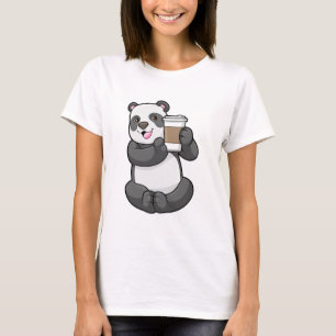 Panda mit Kaffee zum Mitnehmen T-Shirt