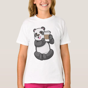 Panda mit Kaffee zum Mitnehmen T-Shirt