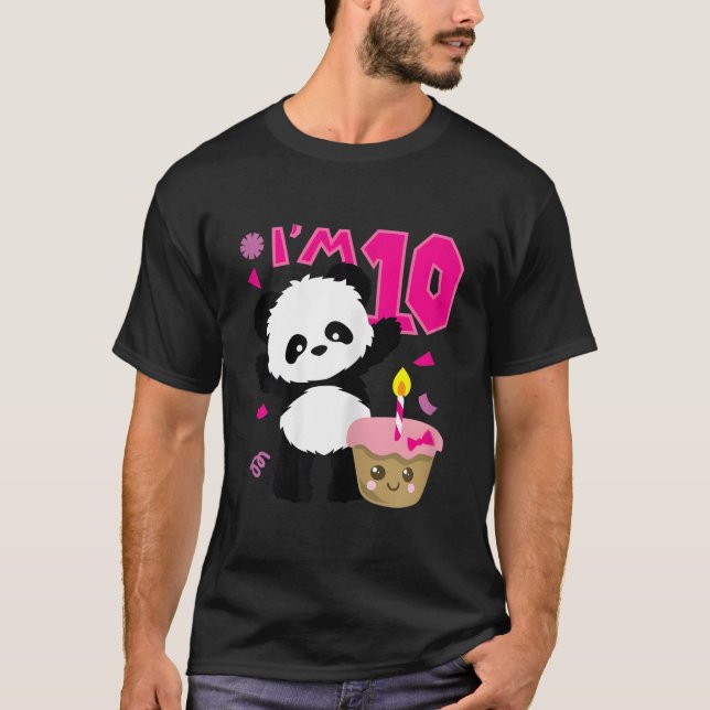 Panda mit Kawaii-Torte 10 Py T-Shirt (Vorderseite)