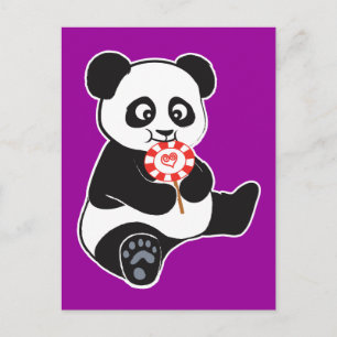 Panda mit Lollipop Postkarte