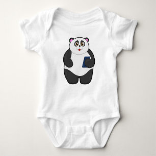 Panda mit Mobiltelefon Baby Strampler