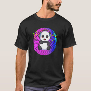 Panda mit Musik-Kopfhörern Dj T-Shirt