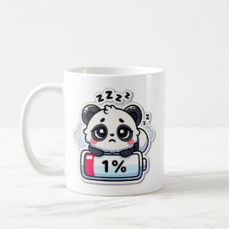 Panda mit niedrigem Akku - Niedliches Chibi-Design Kaffeetasse