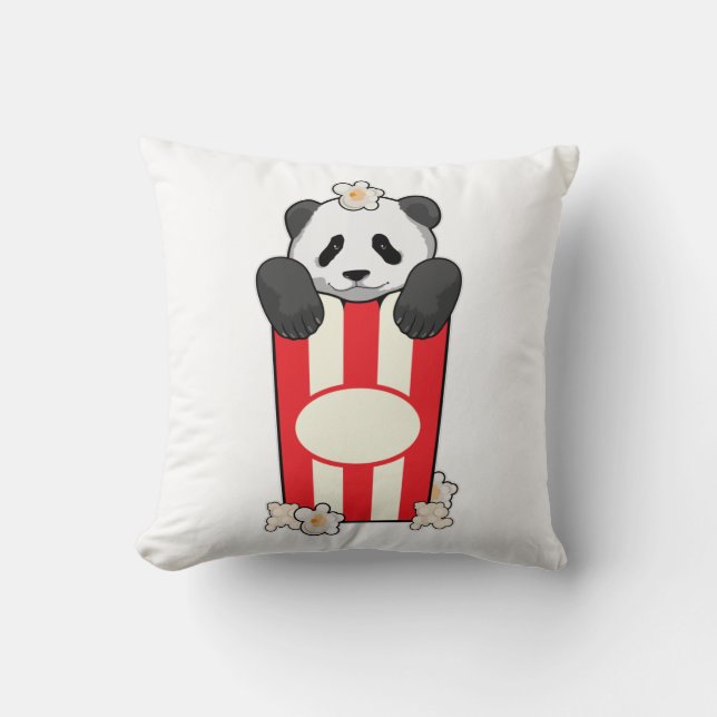 Panda mit Popcorn Kissen (Vorderseite)