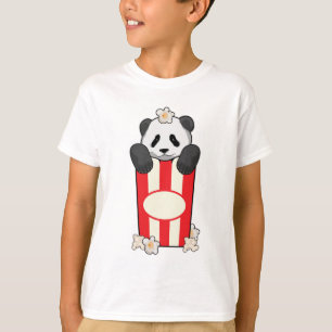 Panda mit Popcorn T-Shirt