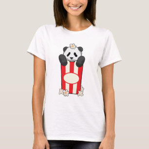 Panda mit Popcorn T-Shirt