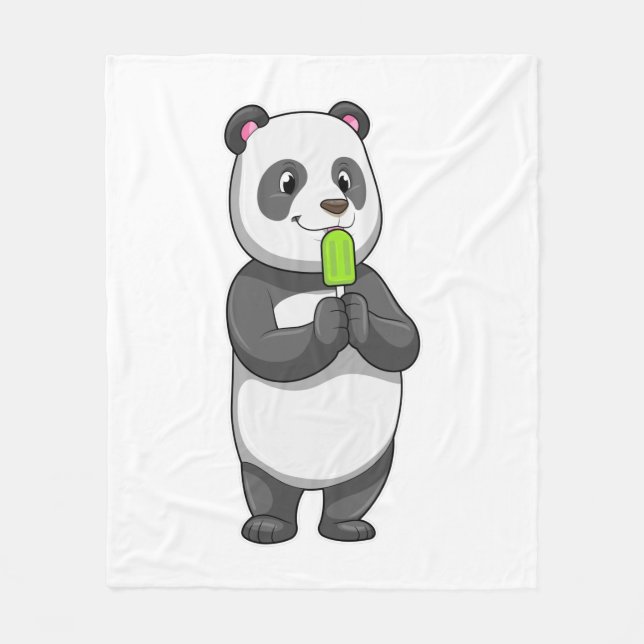 Panda mit Popsikel Fleecedecke (Vorderseite)