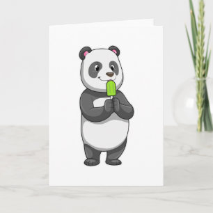 Panda mit Popsikel Karte