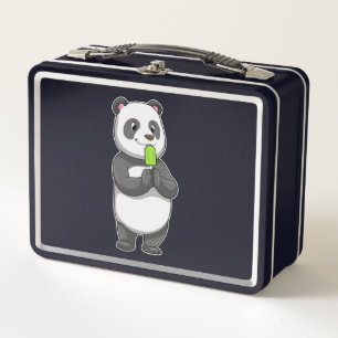 Panda mit Popsikel Metall Brotdose