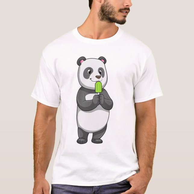 Panda mit Popsikel T-Shirt (Vorderseite)