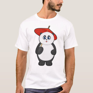 Panda mit Regenschirm T-Shirt