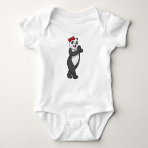 Panda mit Ribbon Baby Strampler
