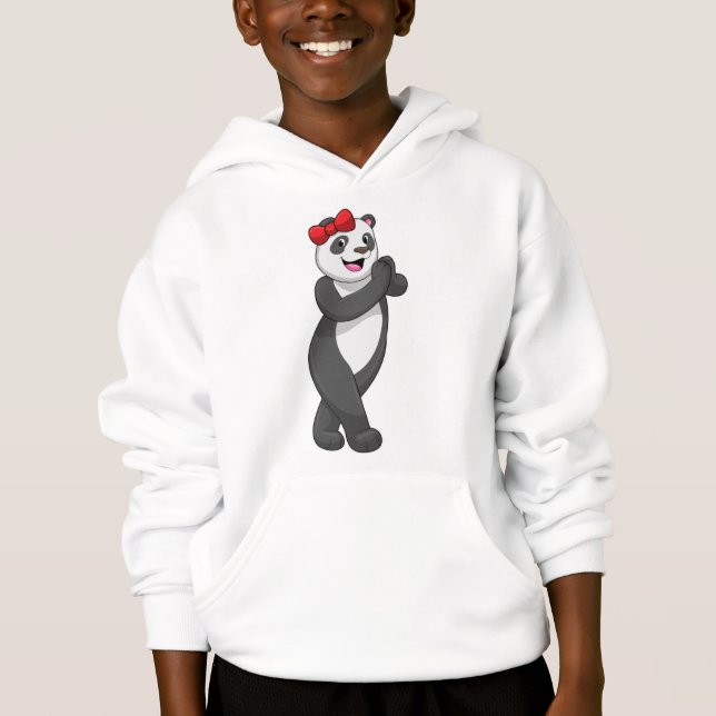 Panda mit Ribbon Hoodie (Vorderseite)