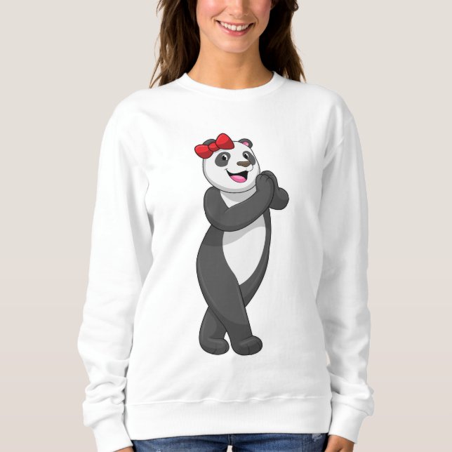 Panda mit Ribbon Sweatshirt (Vorderseite)