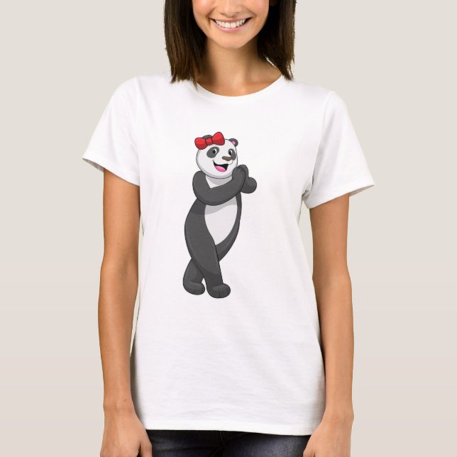 Panda mit Ribbon T-Shirt (Vorderseite)
