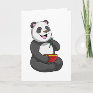 Panda mit Schale Ramen Karte