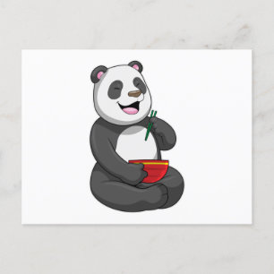 Panda mit Schale Ramen Postkarte